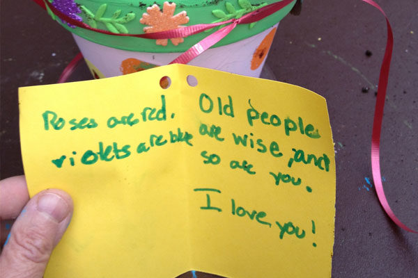 closeup of letter from patient